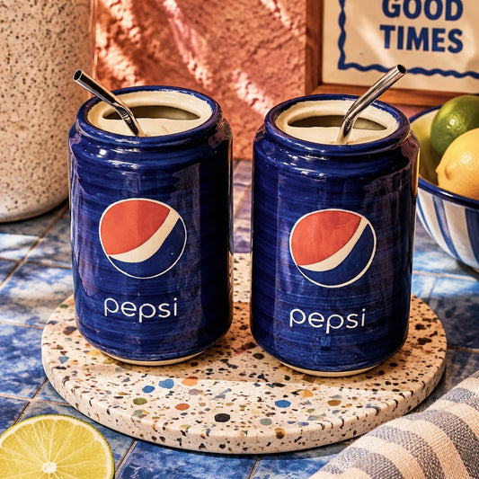 Can Pepsi Sippers - with stainless steel straws - pack of two