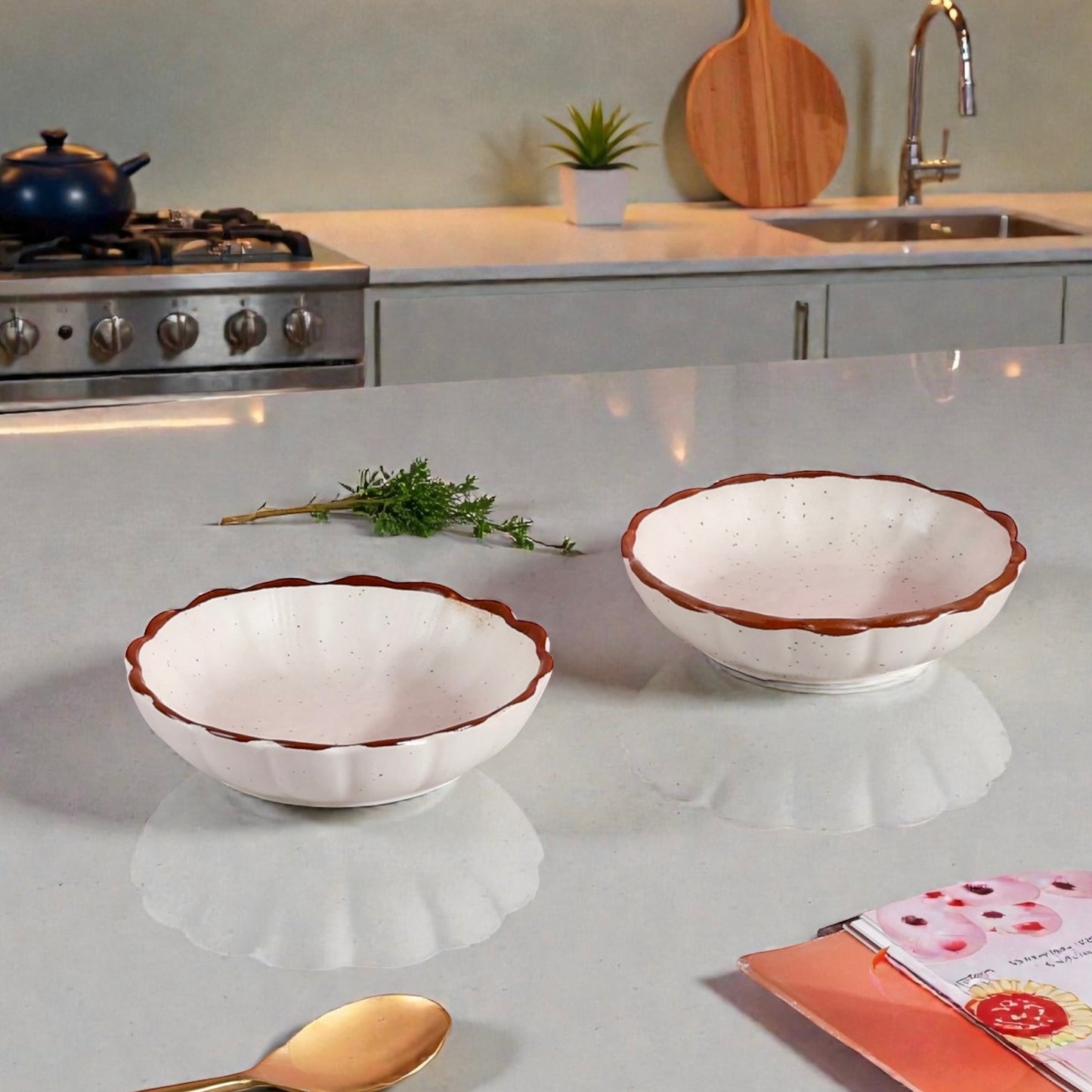 Nira Scalloped Mini Tapas Bowls - Set of 2