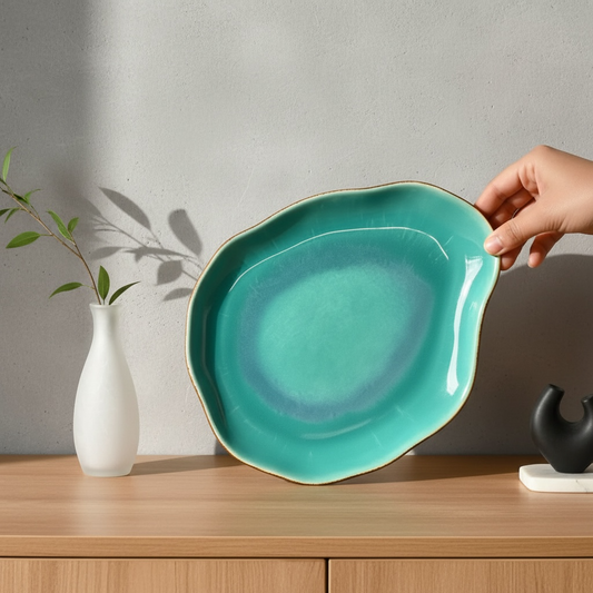 Ocean Whisper Studio Pottery Serving Platter