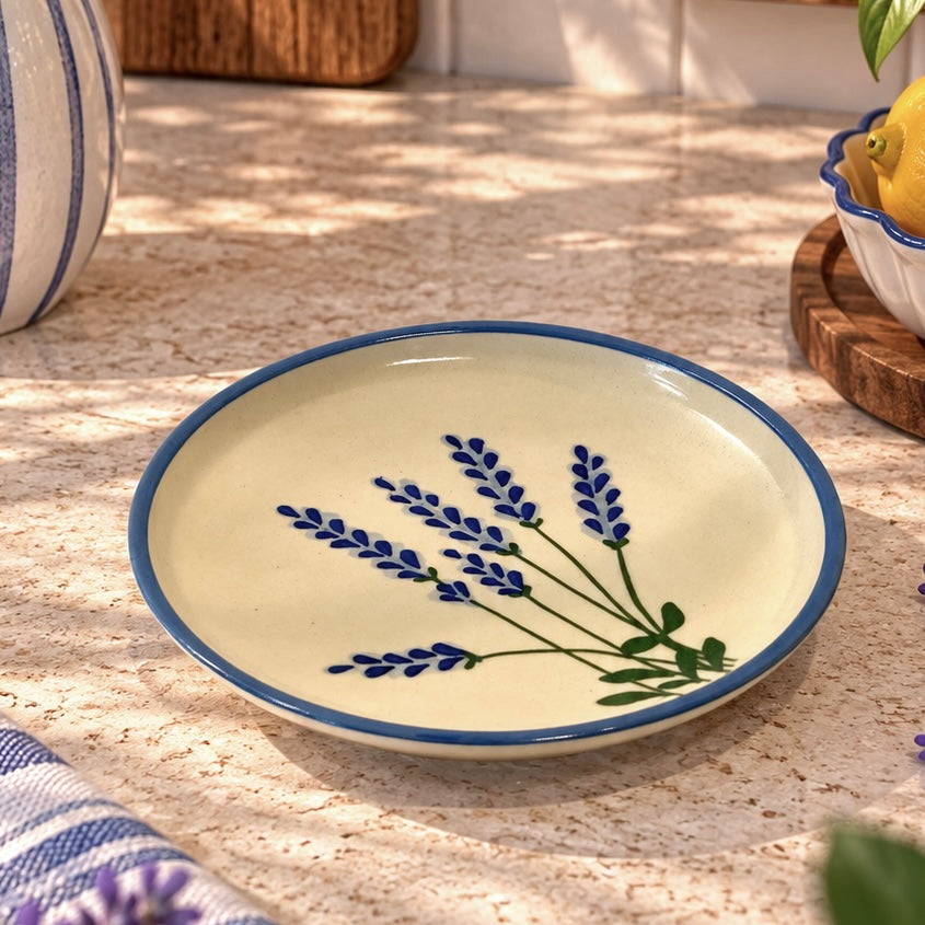 Lavender Fields Handpainted Breakfast or Snack Plate Plate