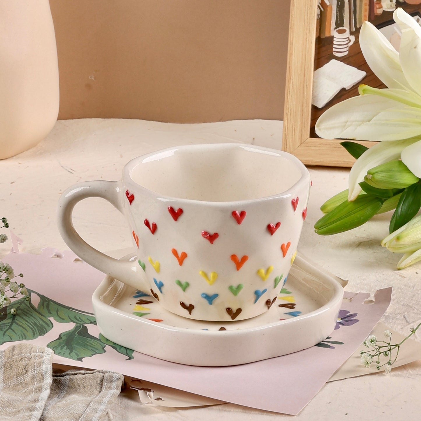 Prism Heart Duo Cup and Snack Plate