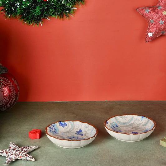 Indrani Bagh Scalloped Mini Bowls - Set of 2