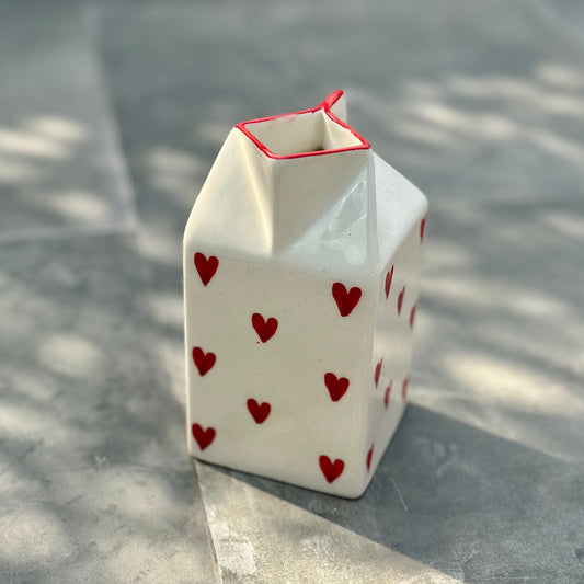 Beating Heart Milk Carton or Vase