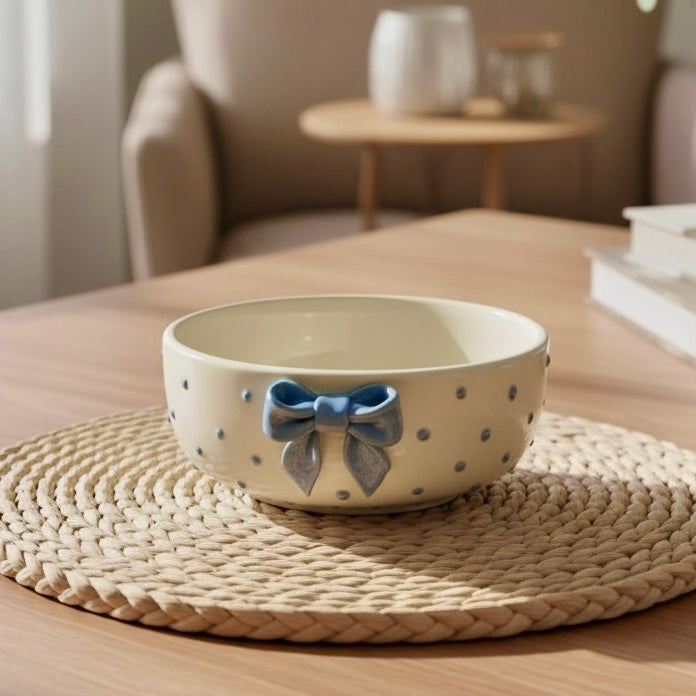 Blue Bow Polka All Purpose Bowl
