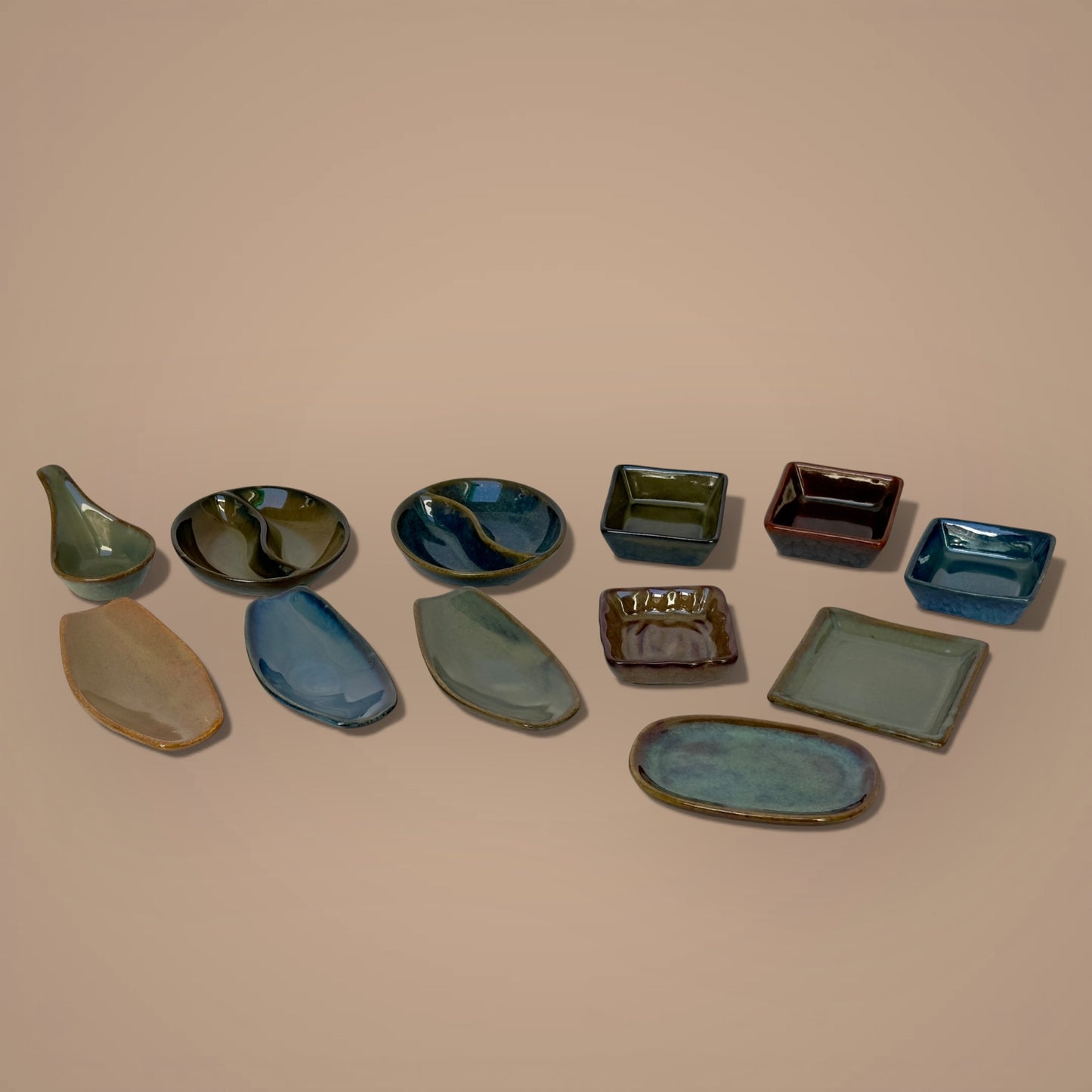 Set of 12 Assorted Tapas Individual Serving Plates and Bowls