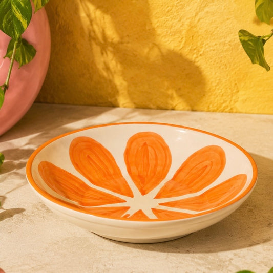 Orange Shallow All Purpose Bowl - Pack of one
