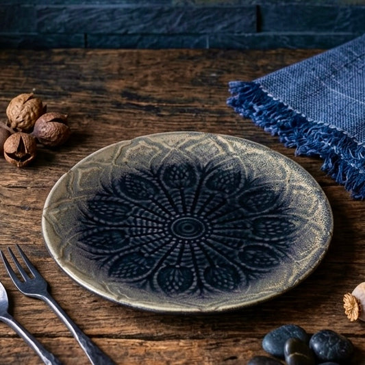 Twilight Embossed Studio Pottery Platter