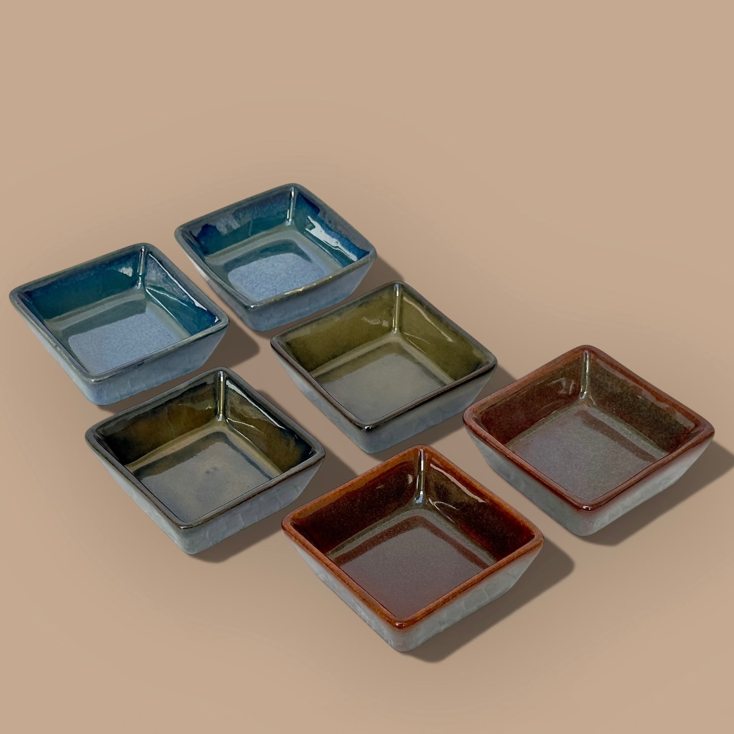 Set of 6 Tapas Square Individual Serving Bowls