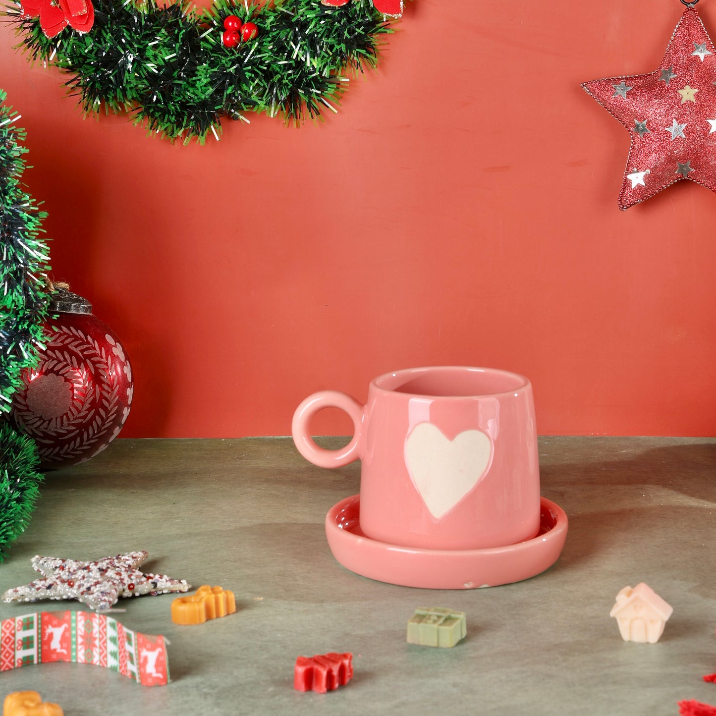 Eternal Heart Duo Mug and Snack Plate - Pink