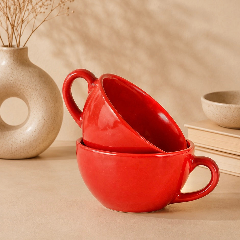 Red Chic Gigi Wide Cappuccino Mug