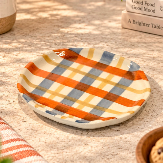 Vibrant Checks Snack Plate - Pack of one