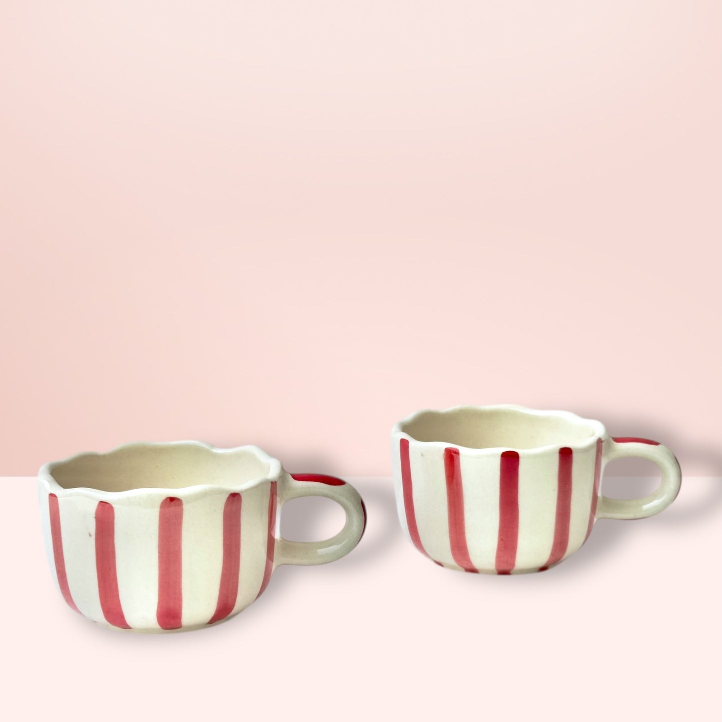 Red Whimsical Stripes Mug - Set of 2