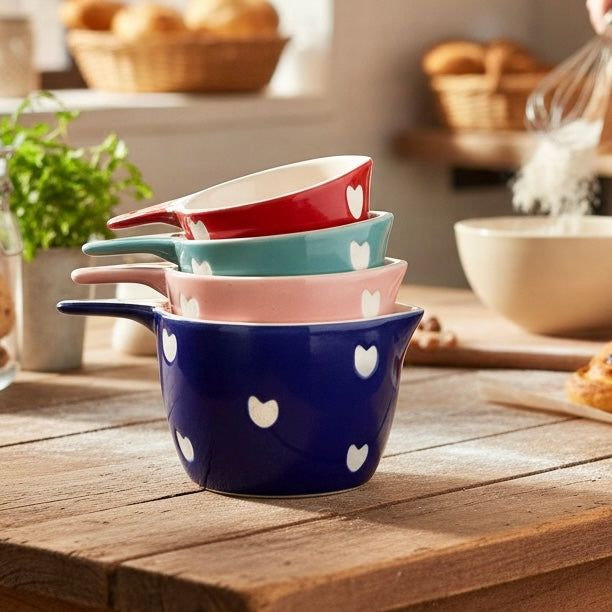 Handpainted Sweetheart Nestled Measuring Cup Set of 4