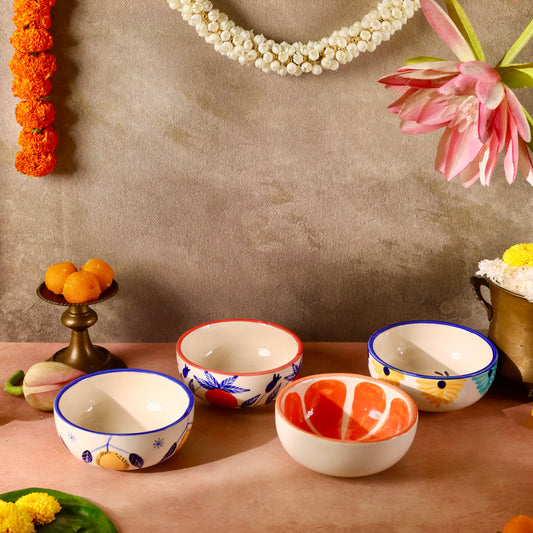 Fruity and Floral All Purpose Bowl Set of 4