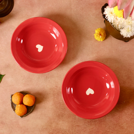 Red Beating Heart Pasta Plate