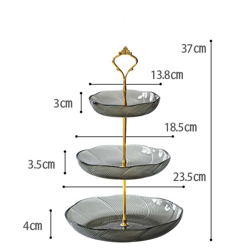 Irina Glass 3 tier Cake or Cupcake Stand or Fruit Platter