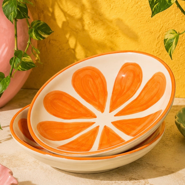 Orange Shallow All Purpose Bowl - Pack of one