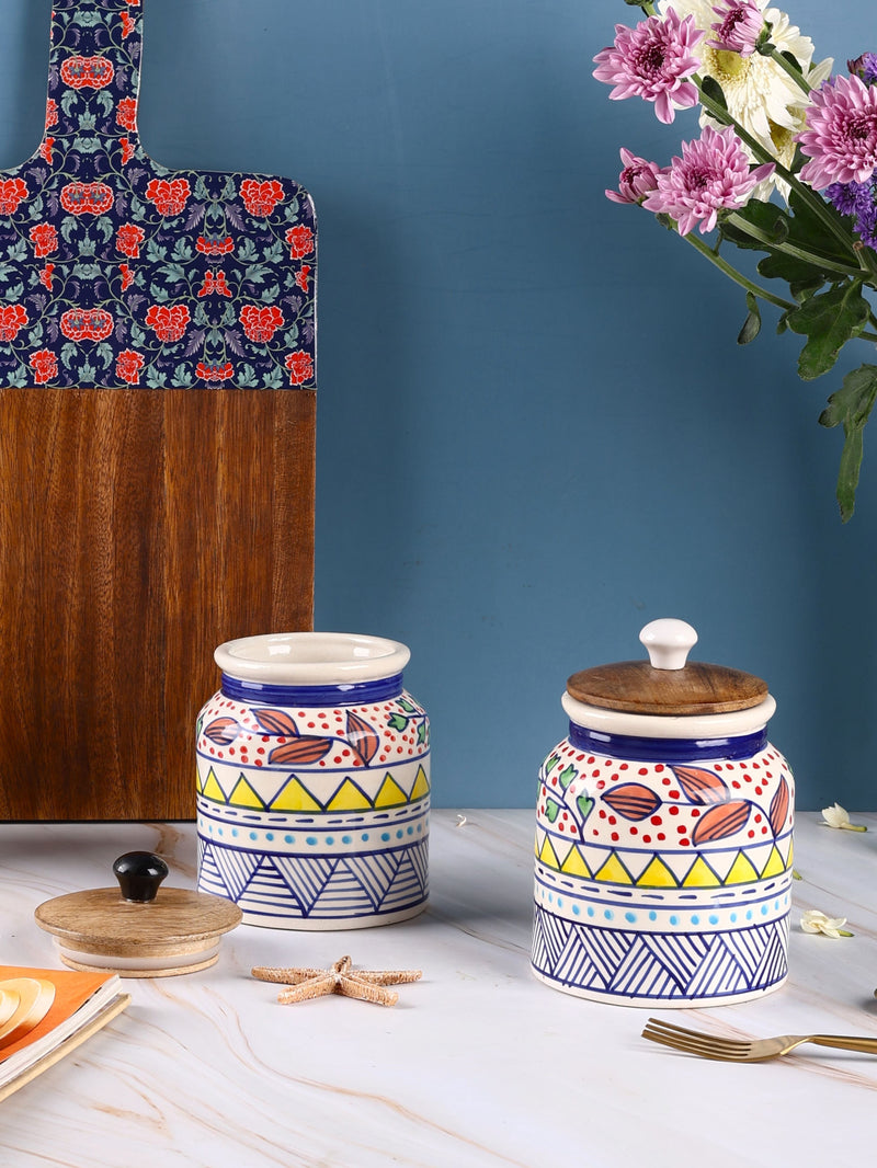 Handpainted Airtight Ceramic Jars