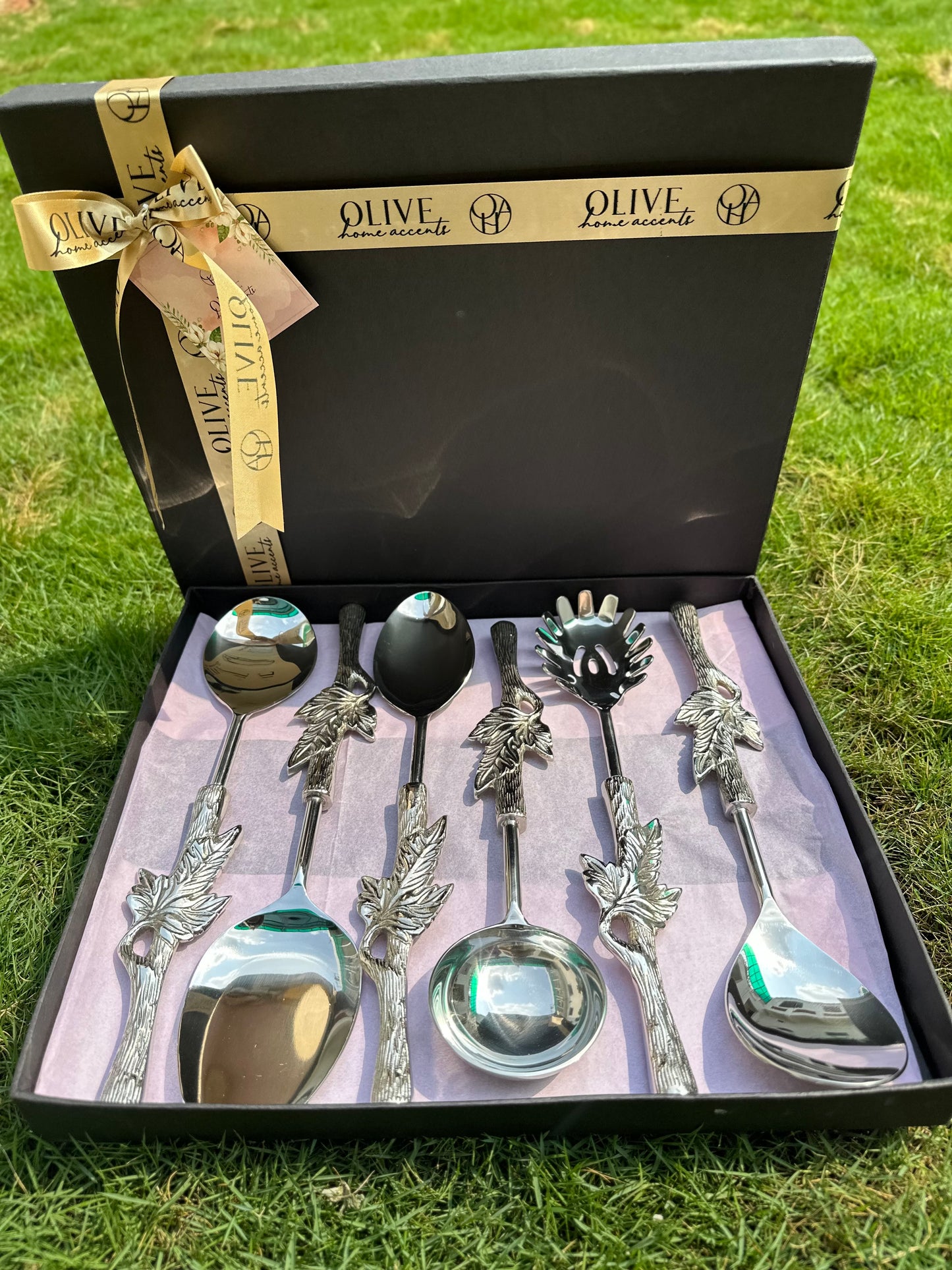 Whispers of Willow Serving Spoon Set of 6 pieces