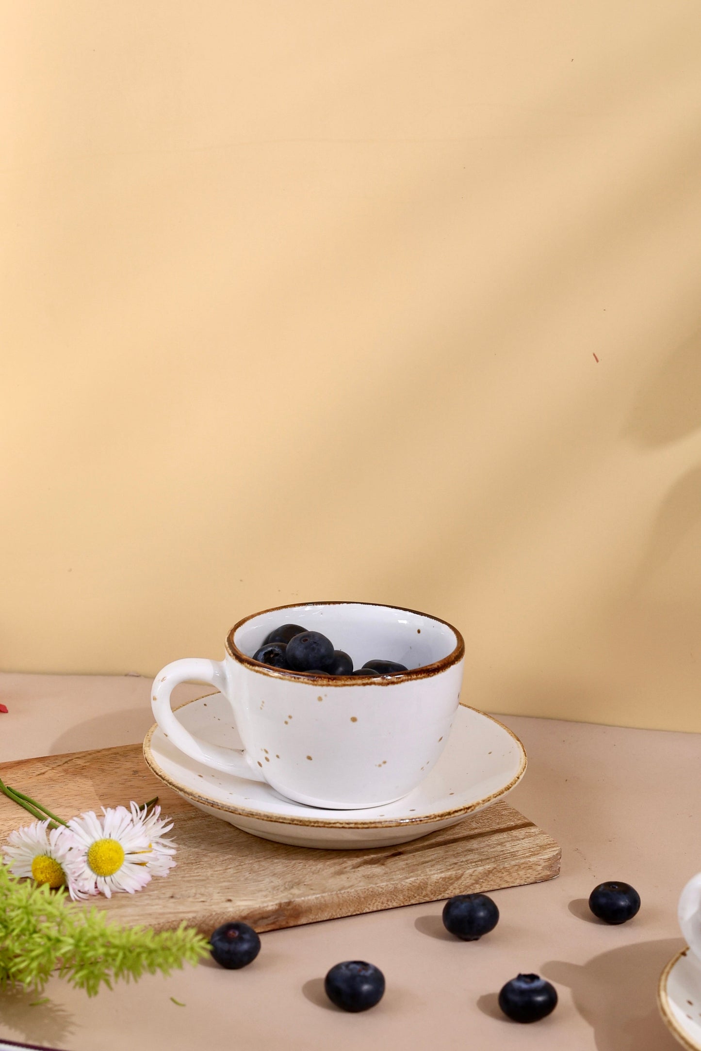 Fiji Cup and Saucer Set - Mint & White