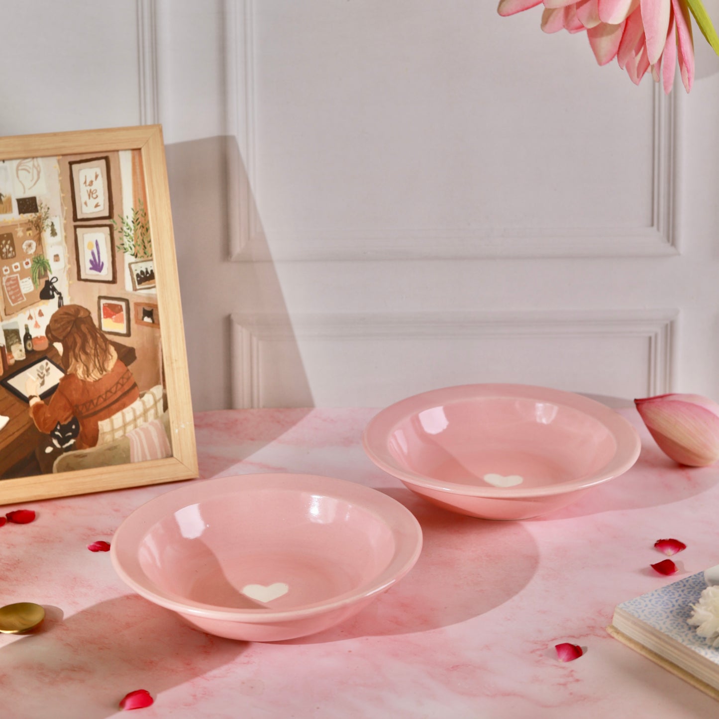 Pink Beating Heart Pasta Plate