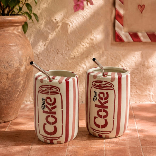 The OG Diet Coke Sippers - with stainless steel straws - Pack of 2 - Dispatch time 3 working days