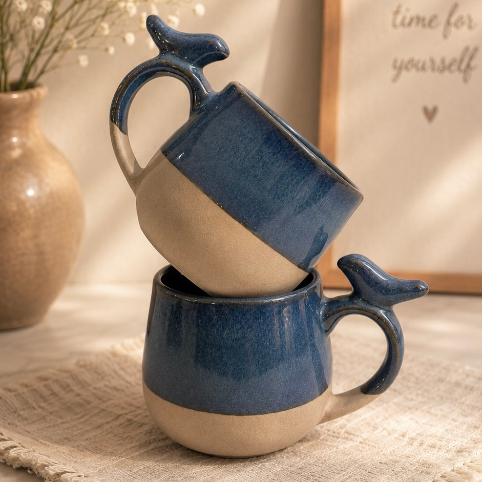 Blue Terra Bird Mugs - Pack of 2