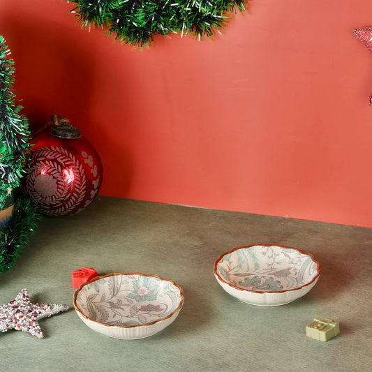 Phool Bagh Scalloped Mini Bowls - Set of 2