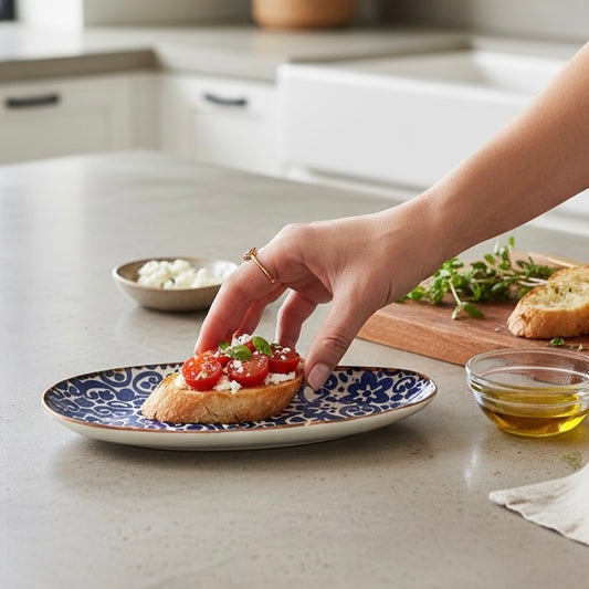 Blue Phool Bagh Small Almond Plate