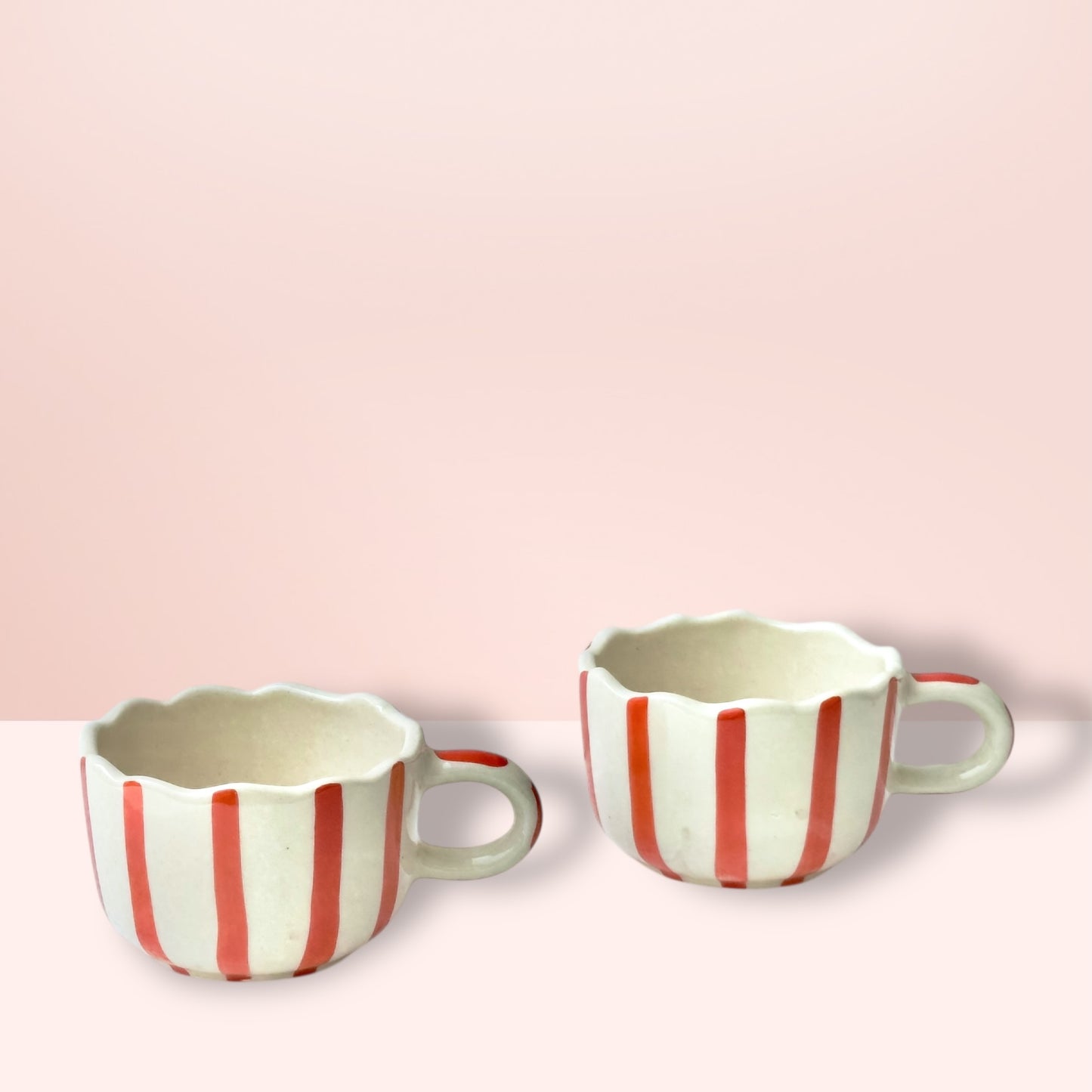 Orange Whimsical Stripes Mug - Set of 2