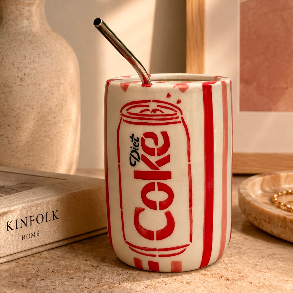 Diet Coke Sipper - with stainless steel straw