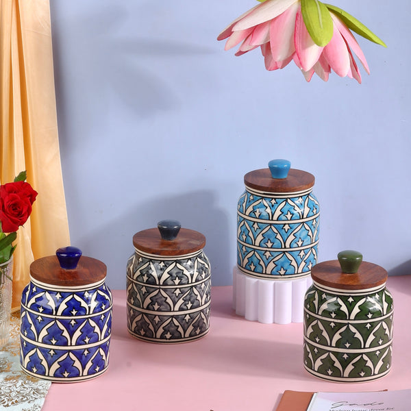 Mughal Handpainted Airtight Ceramic Jars