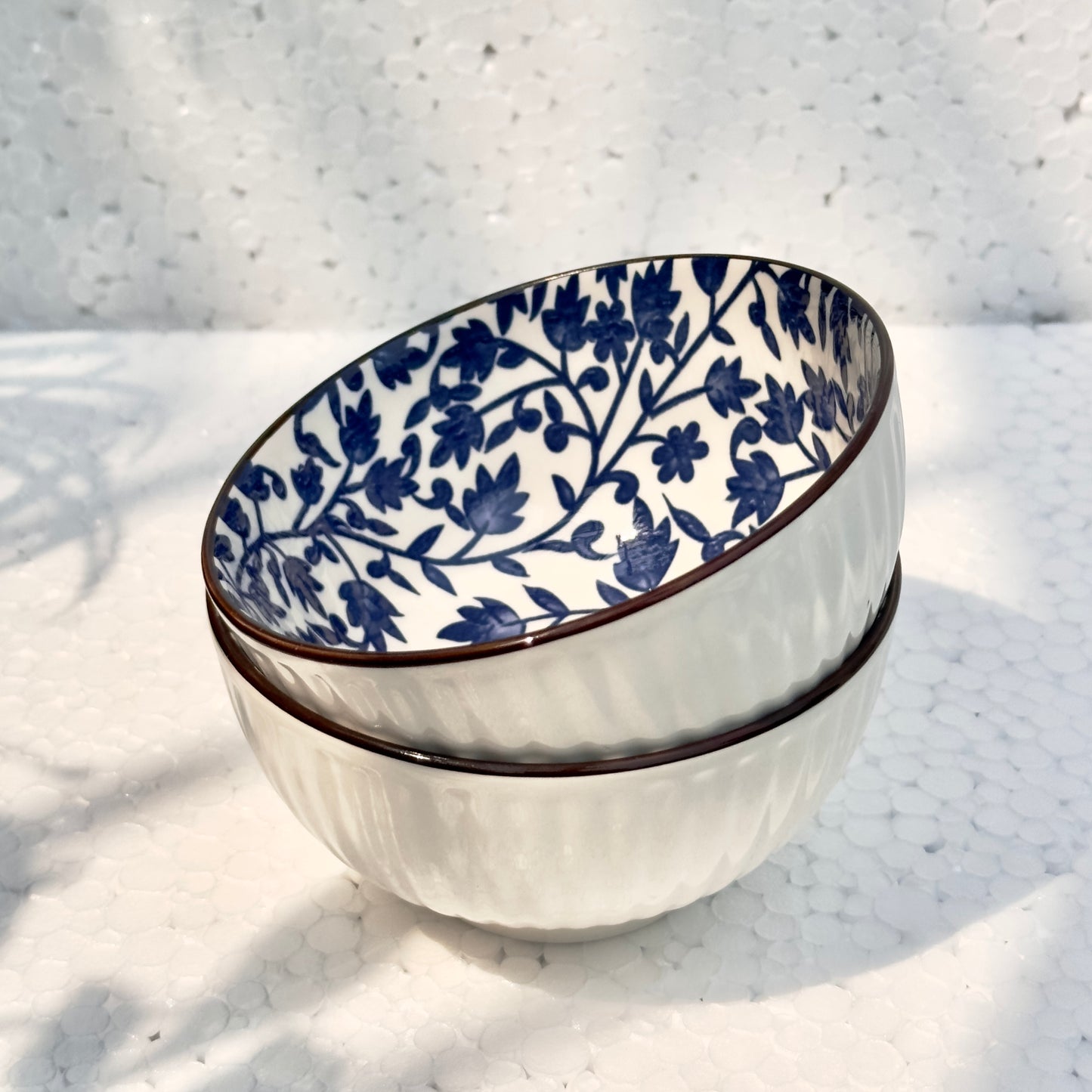 Indigo Whispers Soup or Snack Bowl - Pack of 2
