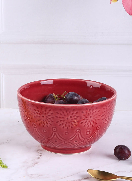 Baarish Blue & Red Serving Bowls