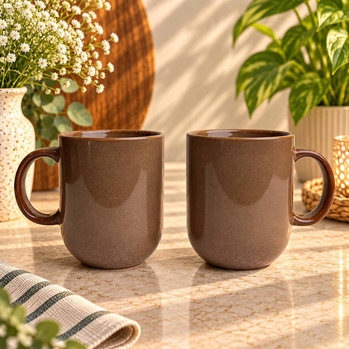 Frosted Porcelain Mugs - Set of 2