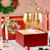 Golden Holiday Wine Glasses Hamper