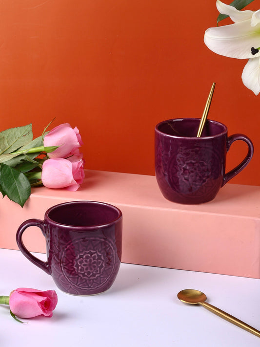 Spring Embossed Mugs - Beautiful Spring Colours - Pack of 2