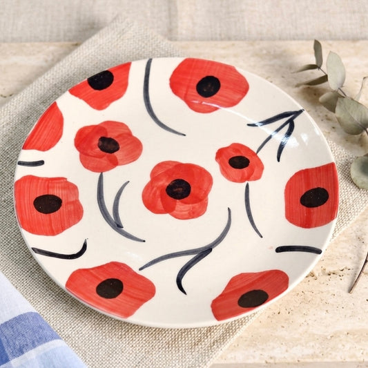 Red Poppy Dinner Plate