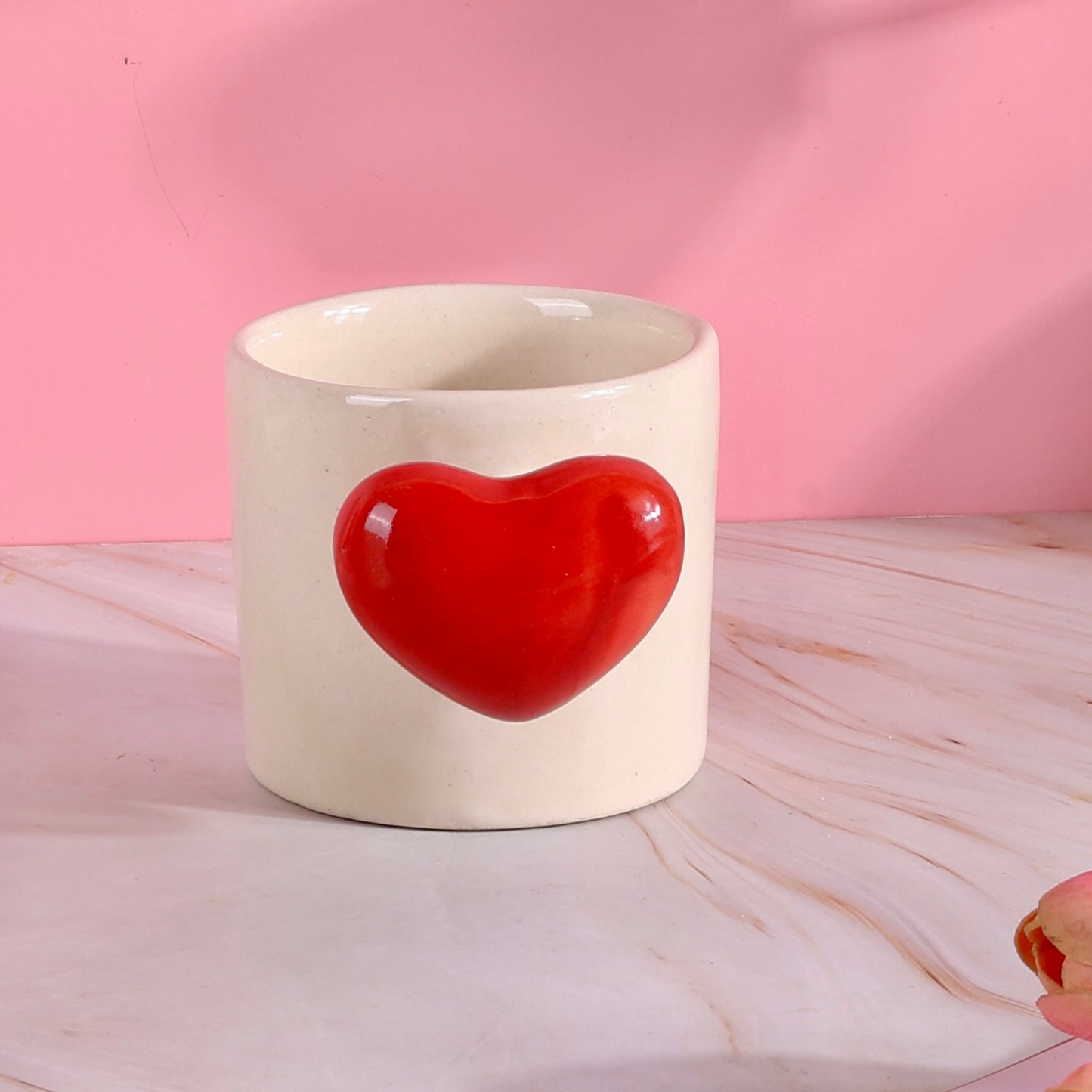 Red Heartfelt Sips Love Handle Mugs - Set of 2