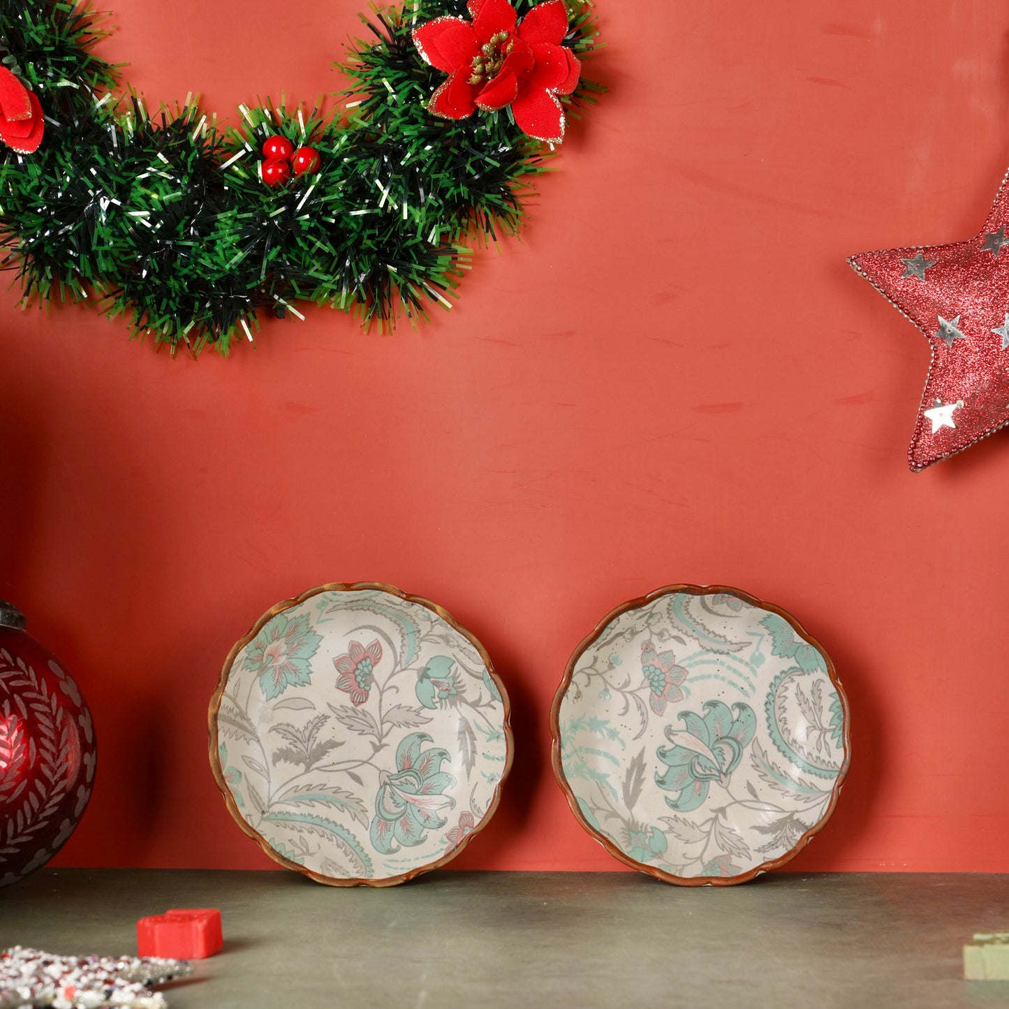 Phool Bagh Scalloped Mini Bowls - Set of 2