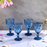 Theo Crystal Elegant Wine Glasses Blue