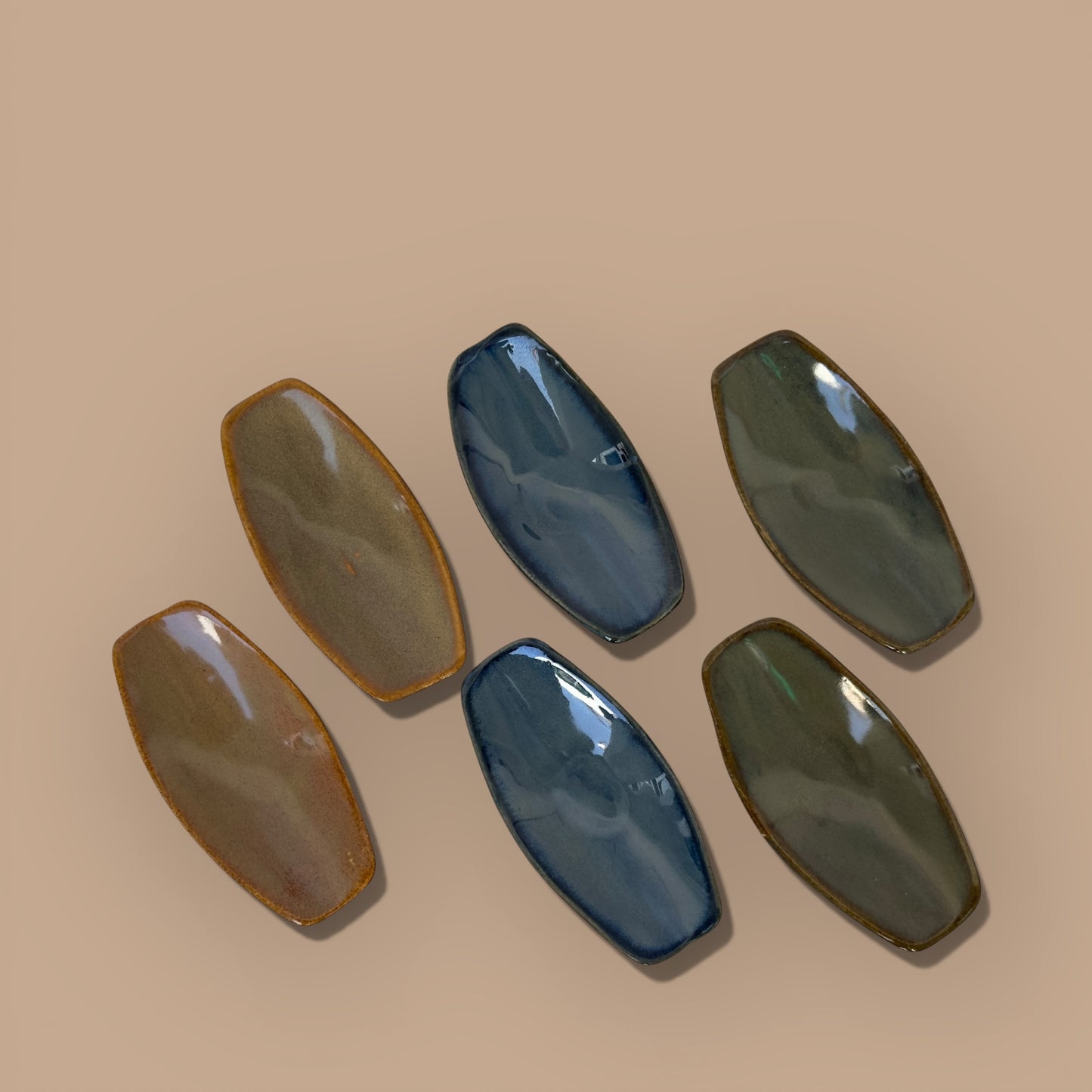 Set of 6 Tapas Boat Shaped Individual Serving Plates