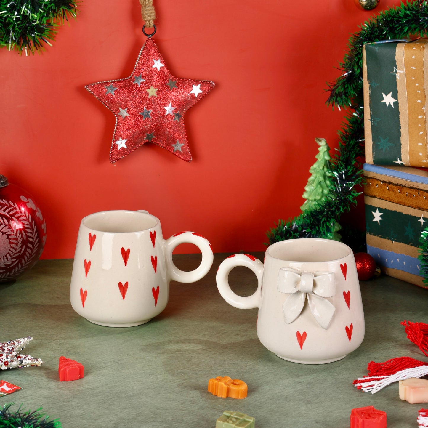 Heart Bow Mug - Set of 2