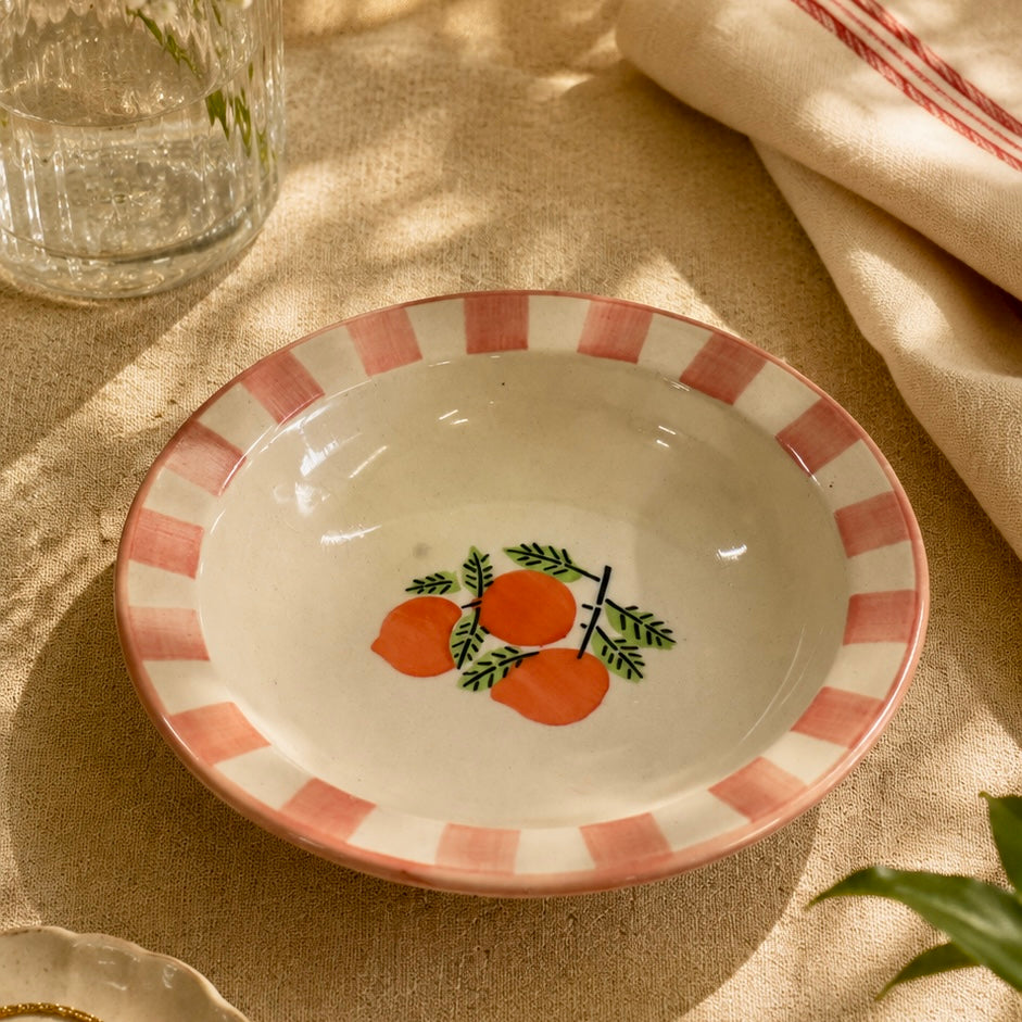 Citrus Stripes Positano Pasta Plate - Pack of one