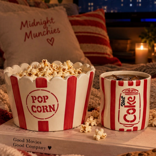 Diet Coke Glass and Popcorn Tub - Midnight Munchies