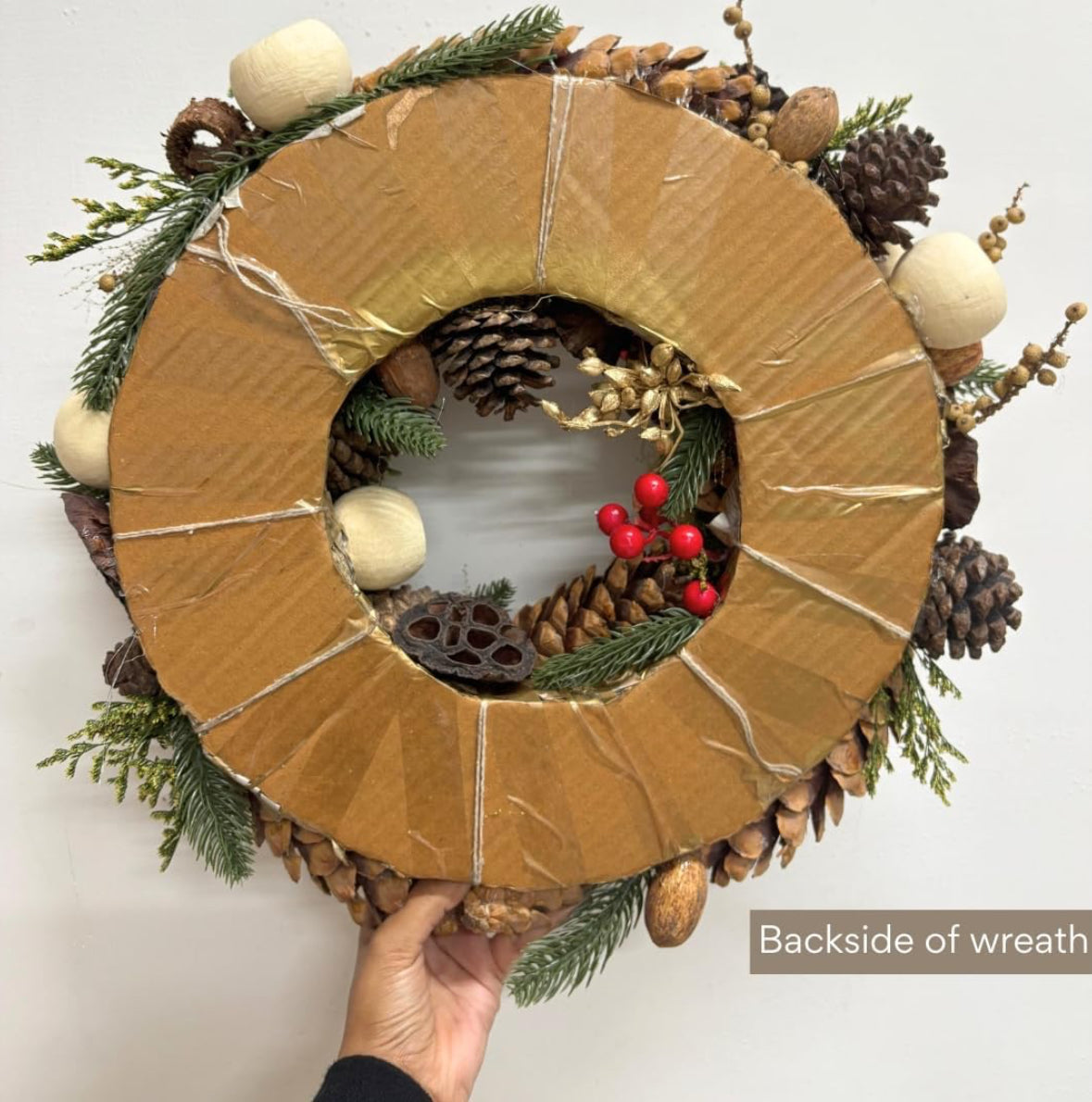 Christmas Wreath - made from dried flowers - rustic and evergreen