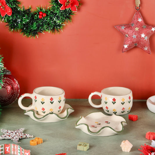 Tulip Blooming Garden Cup and Saucer - Pack of one