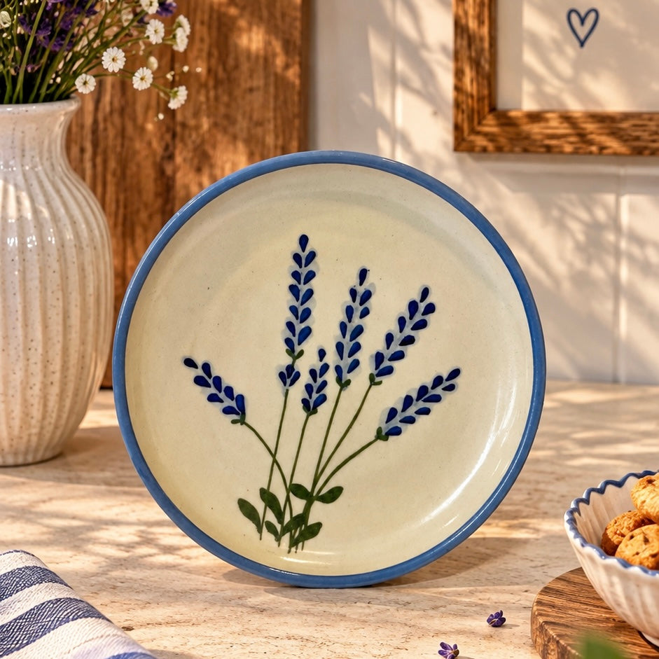 Lavender Fields Handpainted Breakfast or Snack Plate Plate