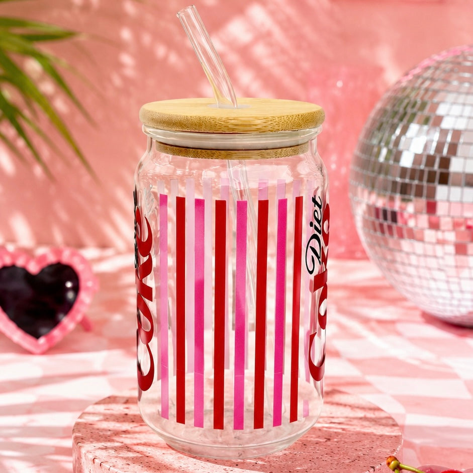 Coke Series Ophelia Glass Sipper - with UV DTF sticker