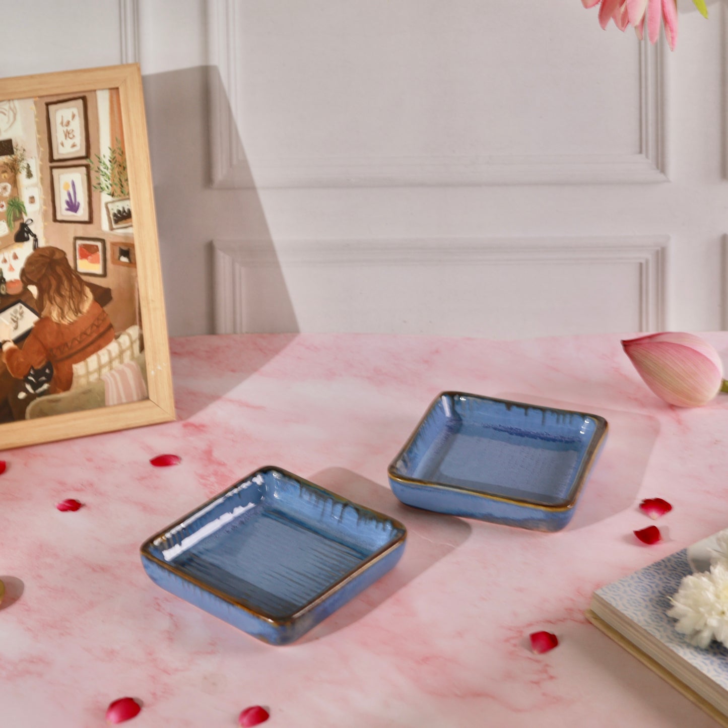 Blue Square Tapas or Dessert Plate Small - Pack of one